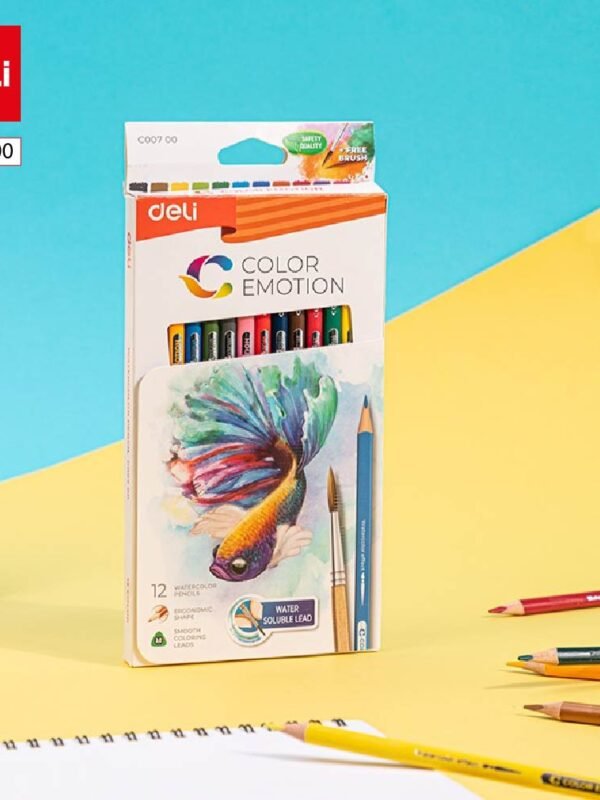 ديلي أقلام تلوين خشبي مائي طويل - 12 لون - EC00700